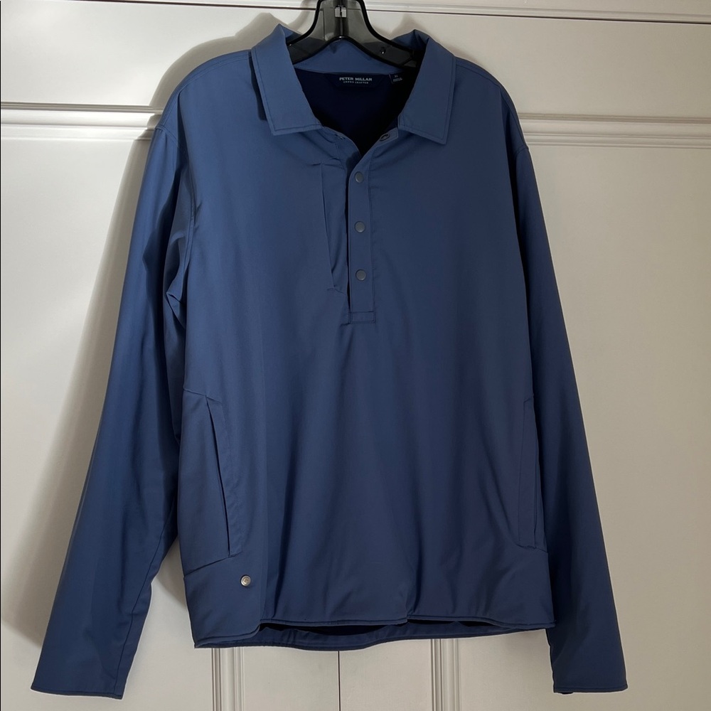 Peter Millar Men's Casual Blue Button Pullover